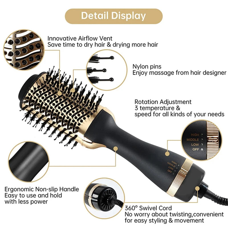 Heating Comb Straightener &amp; Hair Dryer Brush