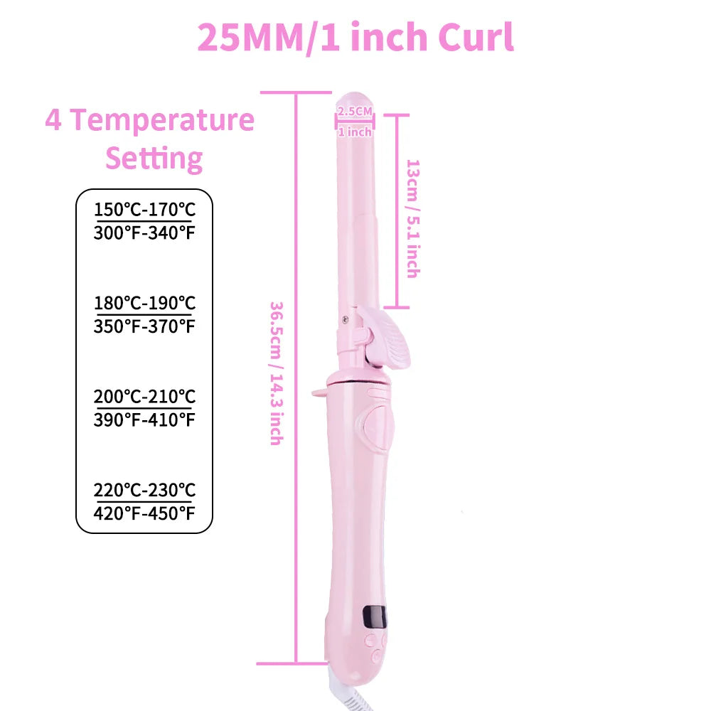 Rotating Curling Iron with LCD &amp; Ceramic Barrel