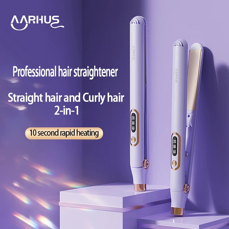 Professional 2-in-1 Hair Straightener &amp; Curling Iron